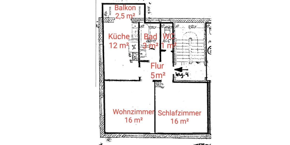 Etagenwohnung Stuttgart Degerloch - 2 Zimmer, 56 m&sup2;, 1.250&euro; | Angebot:25414589