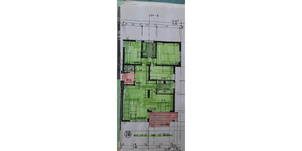 Etagenwohnung Backnang - 4.5 Zimmer, 108 m&sup2;, 1.400&euro; | Angebot:26424801
