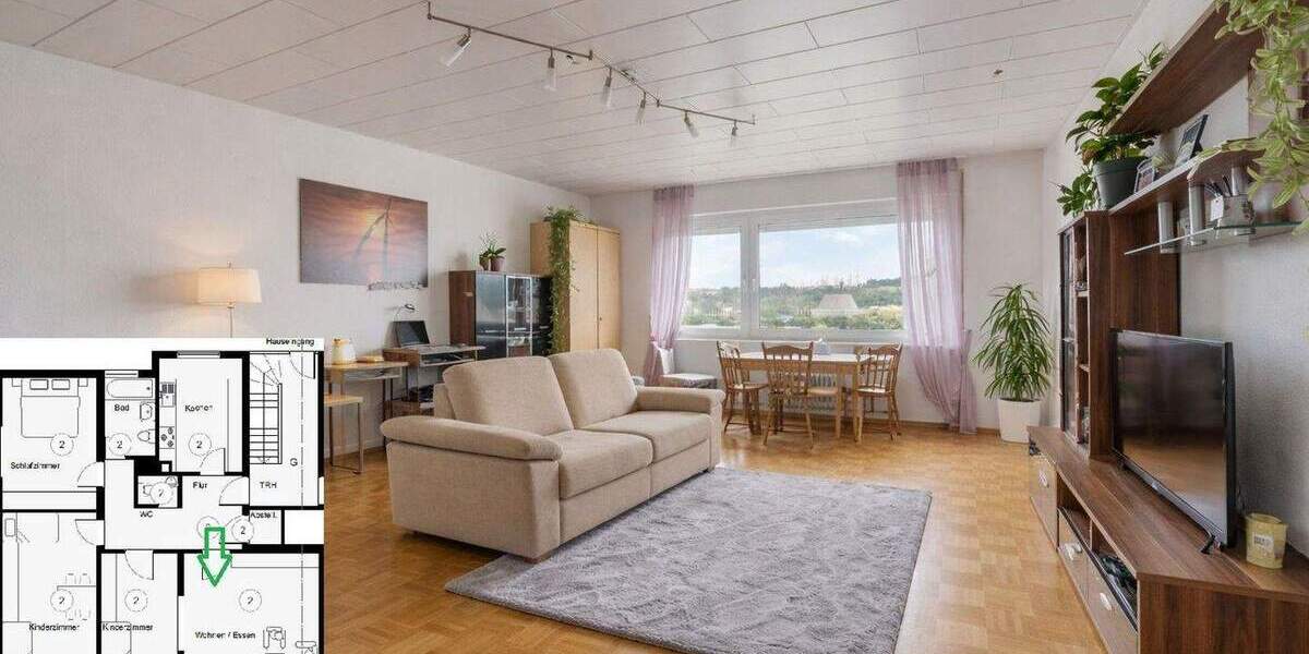 Etagenwohnung Esslingen Zell - 4 Zimmer, 101 m&sup2;, 298.000&euro; | Angebot:25737412