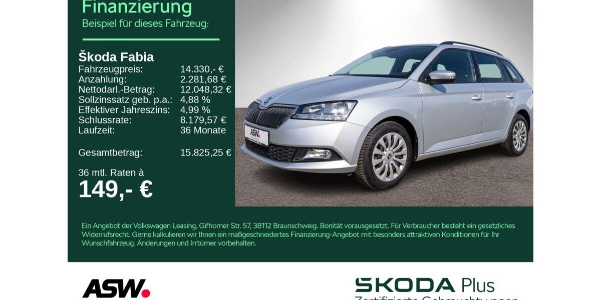 Skoda Fabia 80.200 km 14.330 &euro; Weinsberg 74189