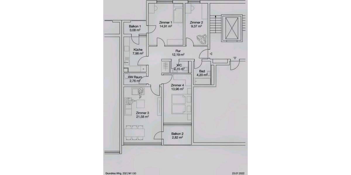 Etagenwohnung Waiblingen Beinstein - 4 Zimmer, 94 m&sup2;, 300.000&euro; | Angebot:27226353