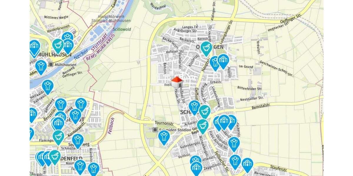 Etagenwohnung Fellbach / Schmiden Schmiden - 2 Zimmer, 49 m&sup2;, 299.000&euro; | Angebot:25672850