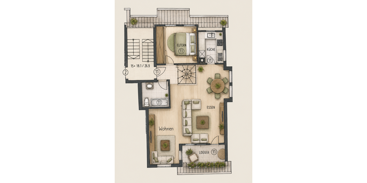 gepflegte 3 12-Zimmer Maisonette-Wohnung in Murrhardt - Maisonettenwohnung Murrhardt Schwarzenmühle | Angebot:26975396