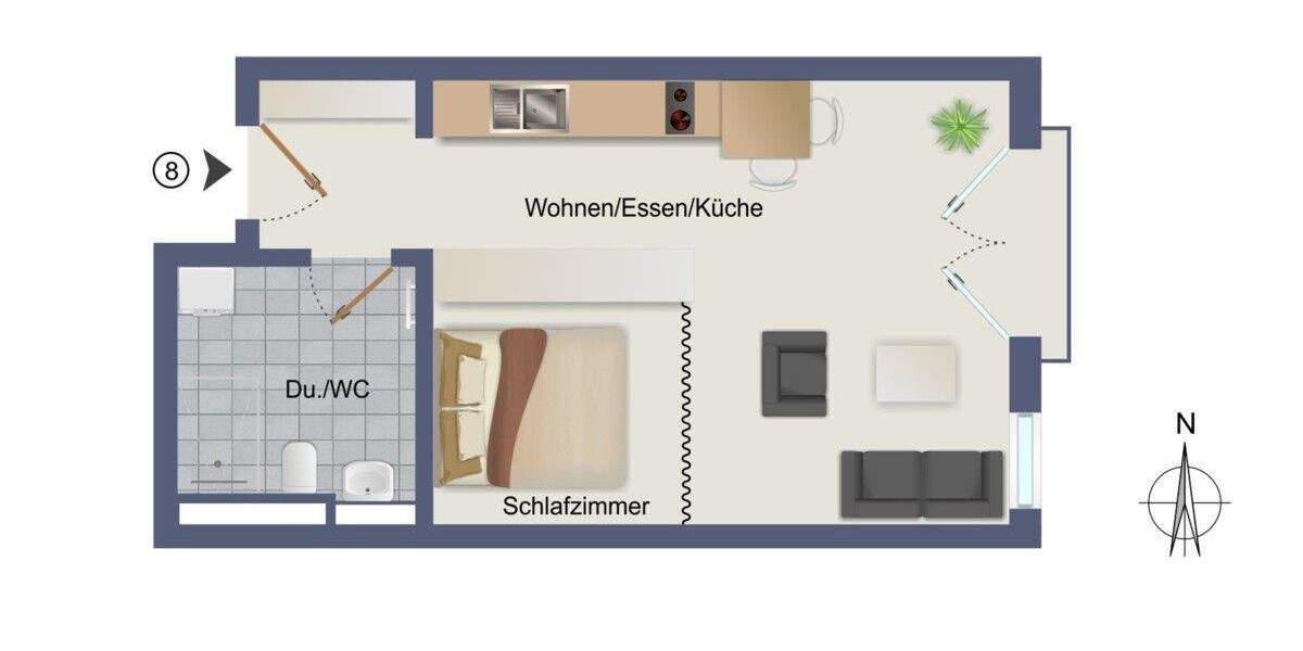 Etagenwohnung Asperg - 2 Zimmer, 37 m&sup2;, 248.900&euro; | Angebot:25692049