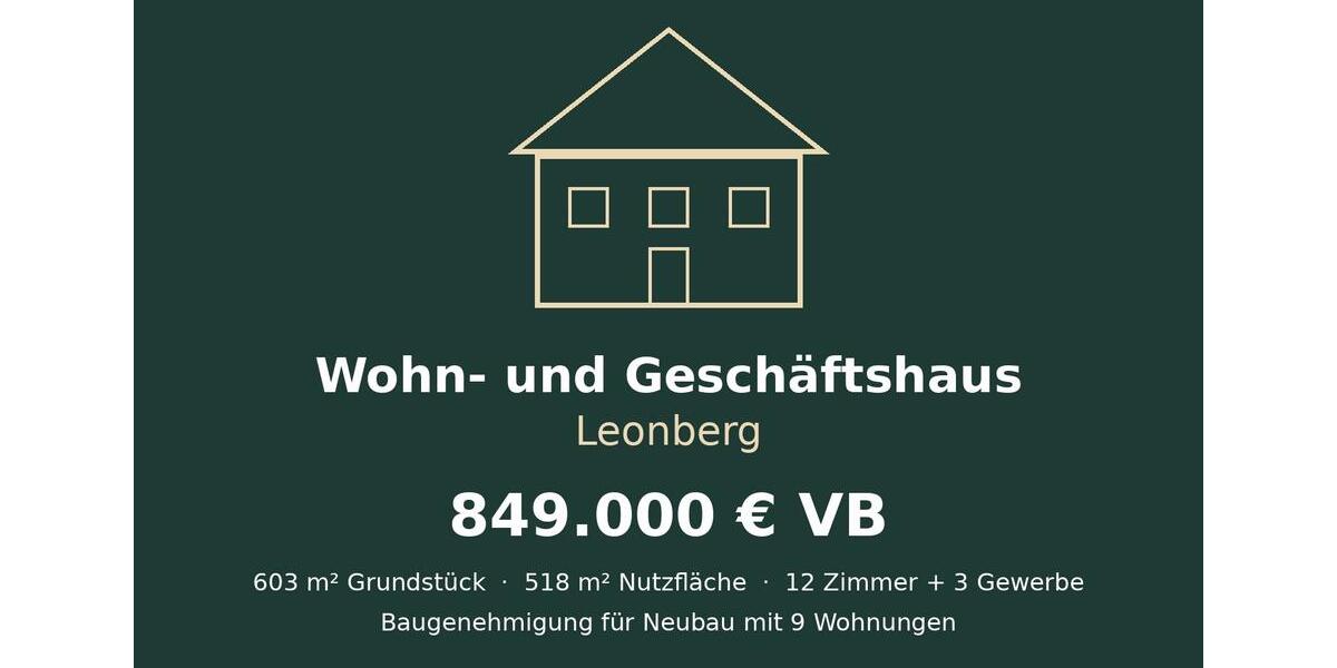 Einfamilienhaus Leonberg - 12 Zimmer, 518 m&sup2;, 849.000&euro; | Angebot:27533792