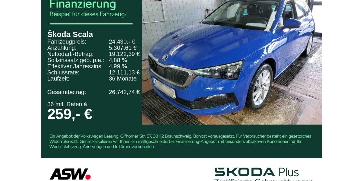 Skoda Scala 35.300 km 24.430 &euro; Heilbronn 74076