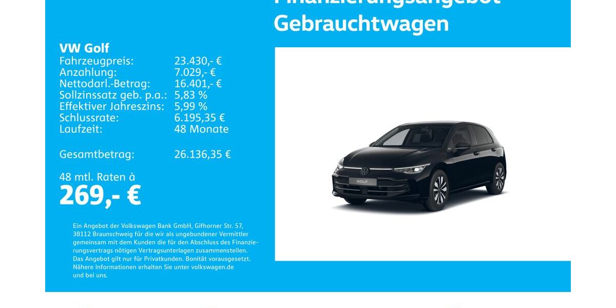 VW Golf 33.643 km 23.430 &euro; Stuttgart-Wangen 70188