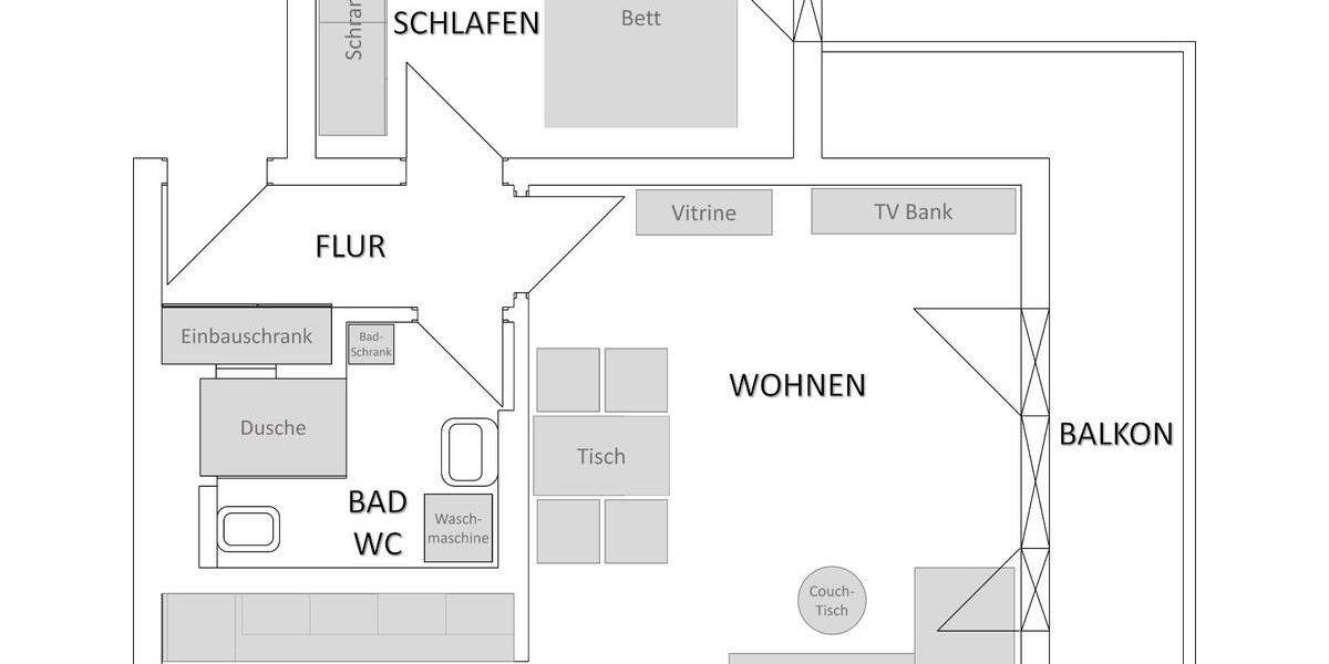 Erdgeschoßwohnung Stuttgart Feuerbach - 2 Zimmer, 51 m&sup2;, 1.200&euro; | Angebot:26448434