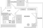 Erdgeschoßwohnung Stuttgart Feuerbach - 2 Zimmer, 51 m&sup2;, 1.200&euro; | Angebot:26448434
