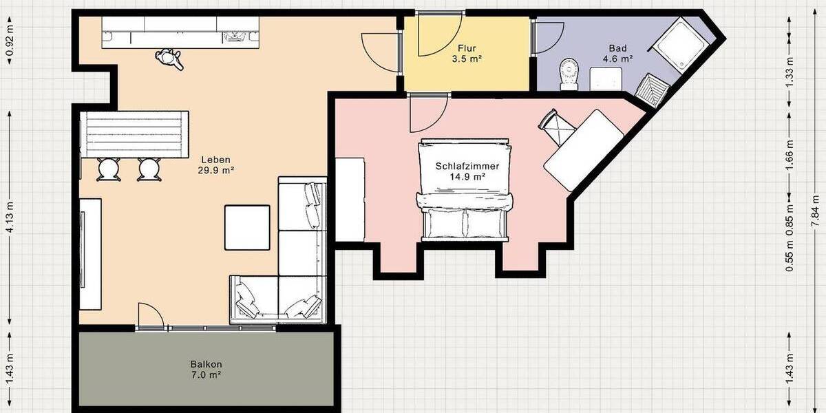Etagenwohnung Stuttgart-Vaihingen Vaihingen - 2 Zimmer, 54 m&sup2;, 1.250&euro; | Angebot:26929292