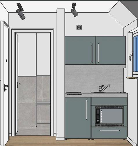Dachgeschoßwohnung Stuttgart Mühlhausen - 1 Zimmer, 24 m&sup2;, 135.000&euro; | Angebot:27166095