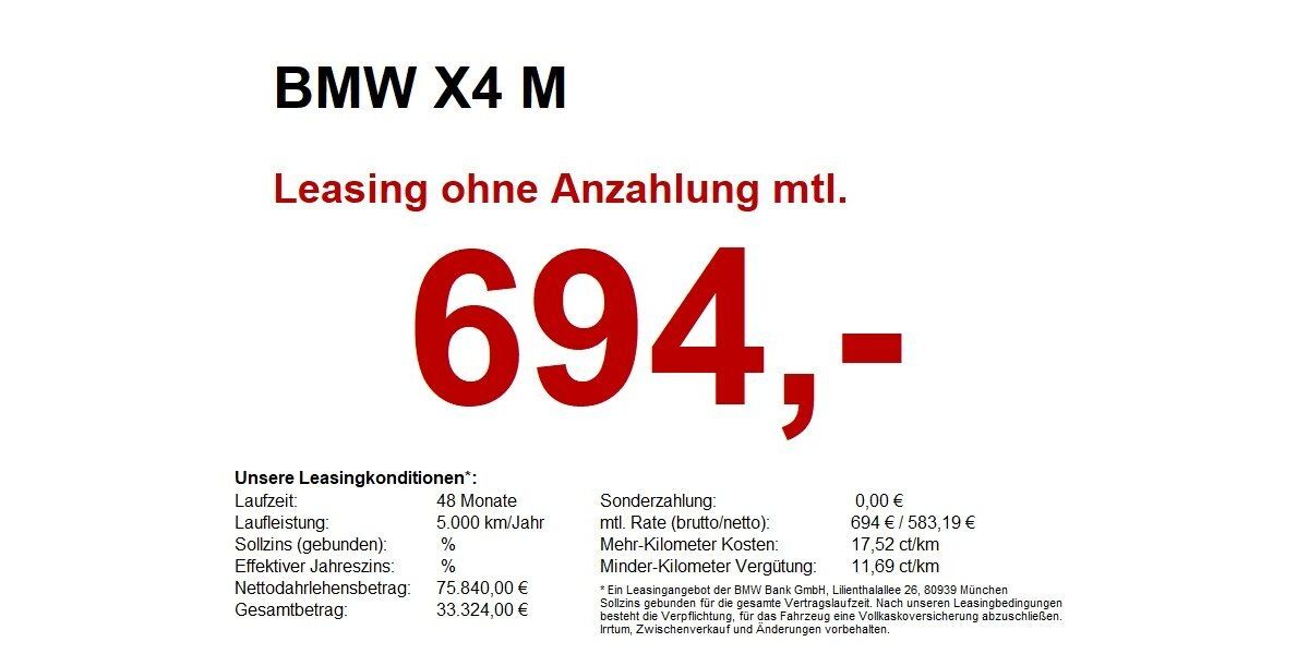 BMW X4 M 9.485 km 75.590 &euro; Heilbronn 74076