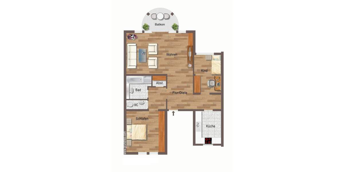 Etagenwohnung Bietigheim-Bissingen Bietigheim - 3 Zimmer, 86 m&sup2;, 339.000&euro; | Angebot:25896733