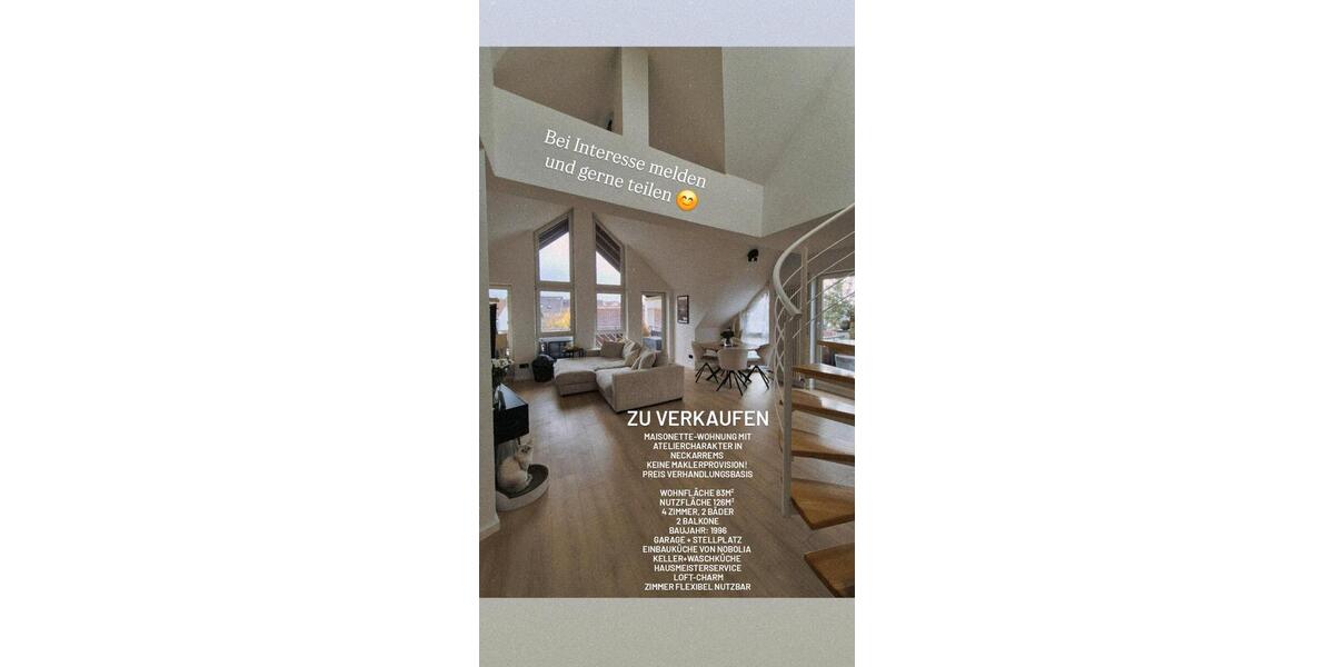 Maisonettenwohnung Remseck am Neckar - 4 Zimmer, 83 m&sup2;, 460.000&euro; | Angebot:26907650