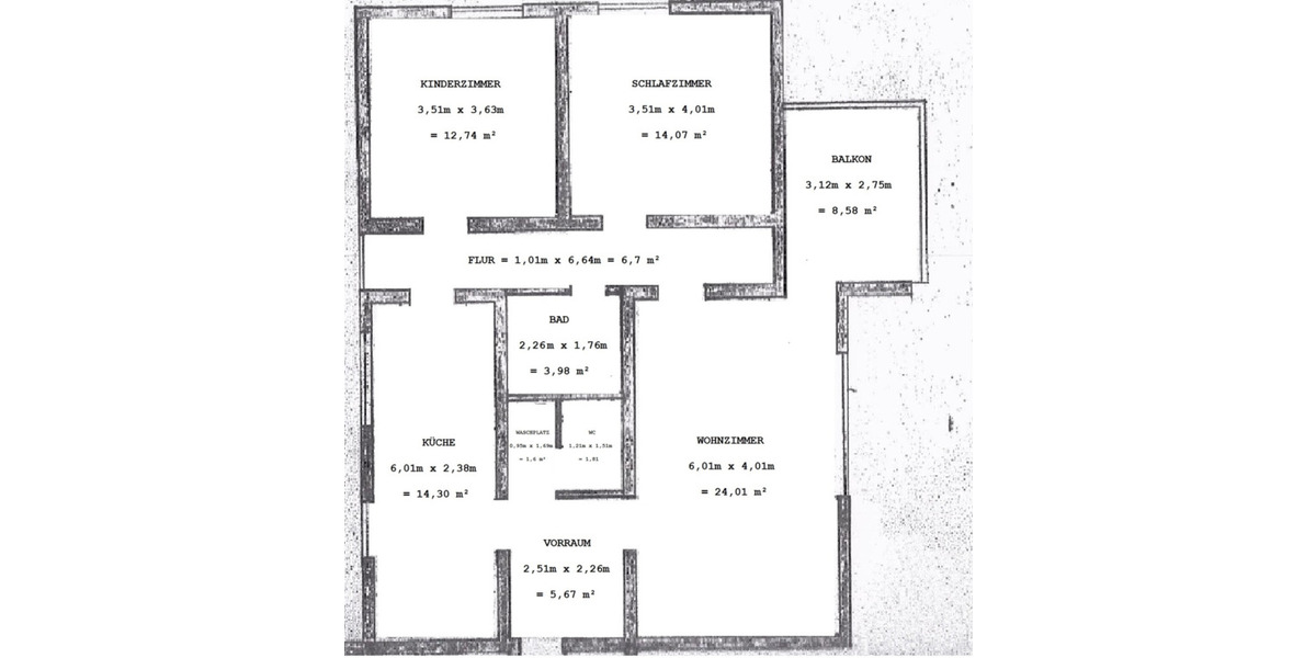 Etagenwohnung Stuttgart Botnang - 3 Zimmer, 89 m&sup2;, 1.300&euro; | Angebot:25855229