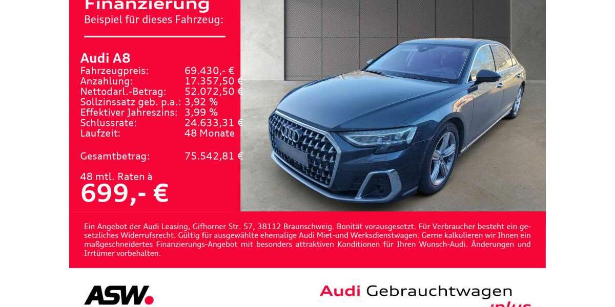 Audi A8 24.990 km 69.430 &euro; Heilbronn 74074