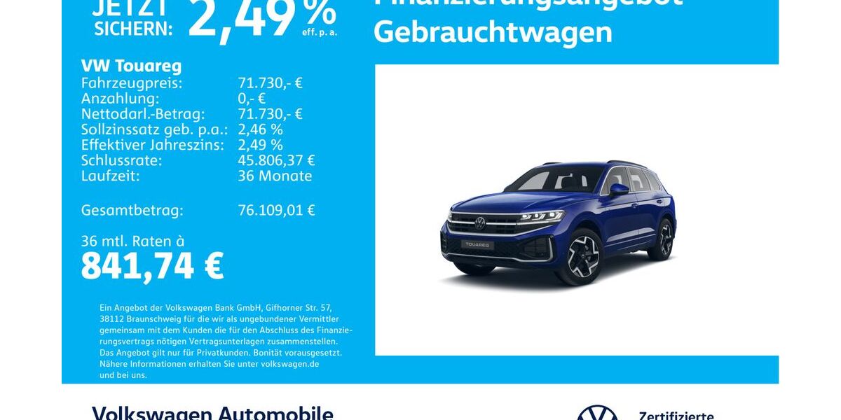 VW Touareg 14.217 km 73.430 &euro; Stuttgart-Feuerbach 70469