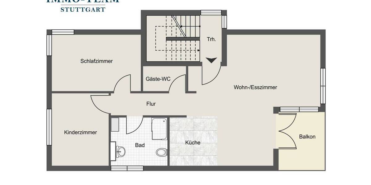 Etagenwohnung Ludwigsburg Oßweil - 3 Zimmer, 75 m&sup2;, 495.000&euro; | Angebot:26916526
