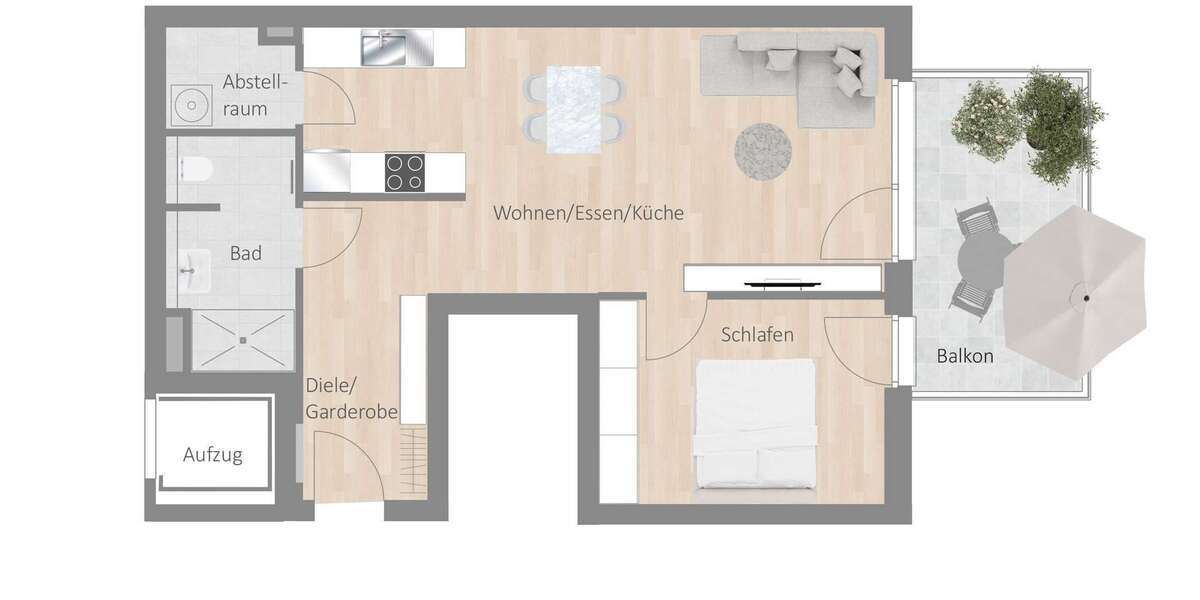 Etagenwohnung Besigheim - 2.5 Zimmer, 65 m&sup2;, 1.030&euro; | Angebot:27227586