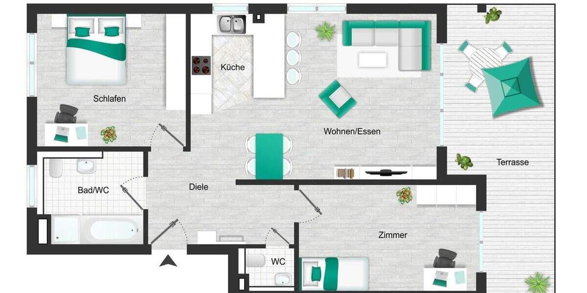 Etagenwohnung Renningen Malmsheim - 3 Zimmer, 92 m&sup2;, 509.000&euro; | Angebot:25667912