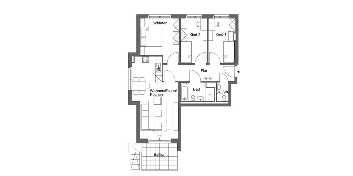 Erdgeschoßwohnung Korntal-Münchingen Münchingen - 4 Zimmer, 80 m&sup2;, 1.400&euro; | Angebot:25867124
