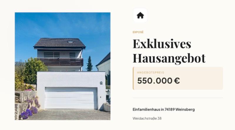 Einfamilienhaus Weinsberg - 7 Zimmer, 160 m&sup2;, 550.000&euro; | Angebot:26523069
