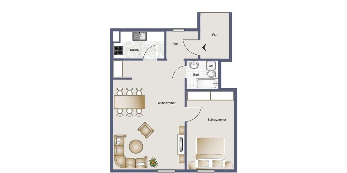 Dachgeschoßwohnung Ludwigsburg Eglosheim - 2.5 Zimmer, 56 m&sup2;, 1.270&euro; | Angebot:27542523