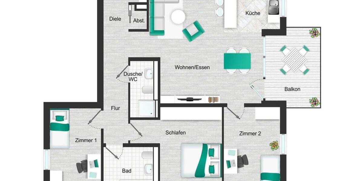 Etagenwohnung Sindelfingen Mitte - 4 Zimmer, 97 m&sup2;, 498.000&euro; | Angebot:25667915