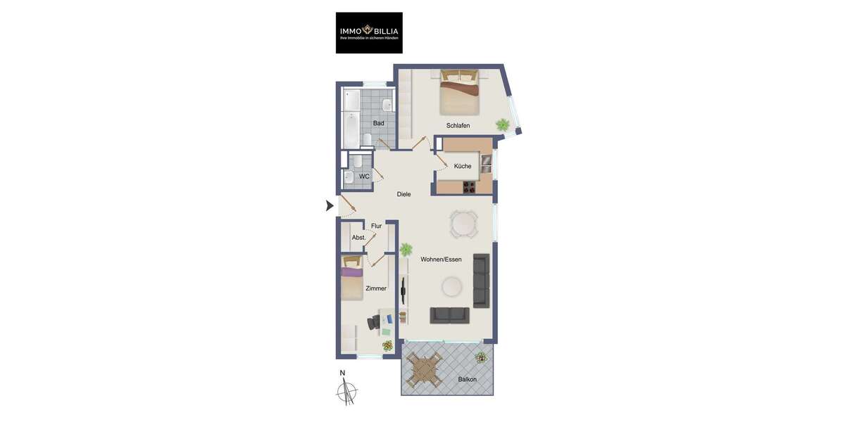 ImmoBillia: PROVISIONSFREI – 3,5-Zimmer-Wohnung in Bestlage! - Etagenwohnung Korntal-Münchingen Münchingen | Angebot:27511733