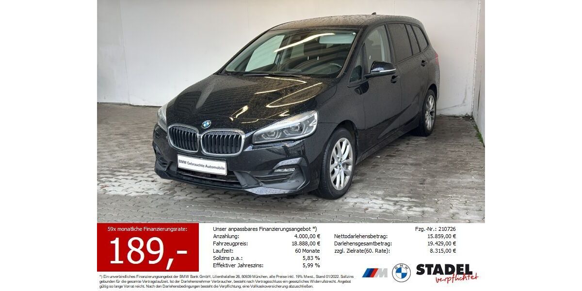 BMW 218 Gran Tourer 166.730 km 15.679 &euro; Heilbronn 74074