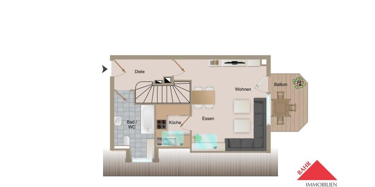 Etagenwohnung Renningen - 2.5 Zimmer, 56 m&sup2;, 750&euro; | Angebot:25883395