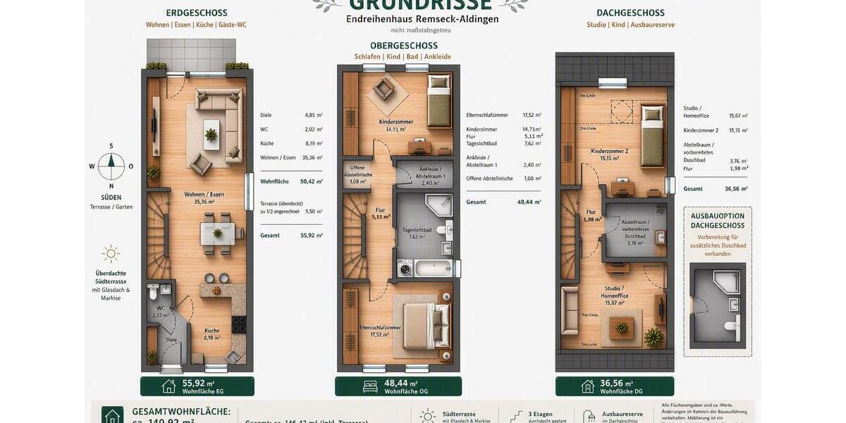 Reihenhaus Remseck am Neckar - 5 Zimmer, 141 m&sup2;, 649.000&euro; | Angebot:27154282