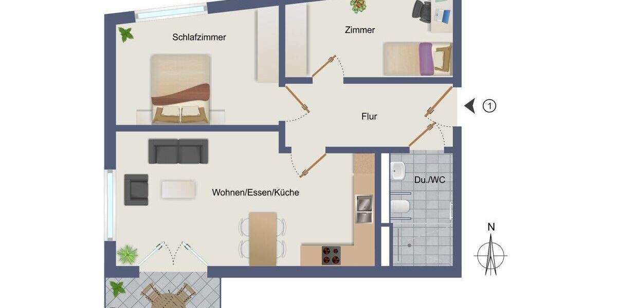 Etagenwohnung Asperg - 3 Zimmer, 70 m&sup2;, 456.500&euro; | Angebot:25692051