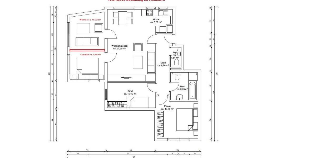 Erdgeschoßwohnung Stuttgart Luginsland - 4 Zimmer, 93 m&sup2;, 463.000&euro; | Angebot:27126991