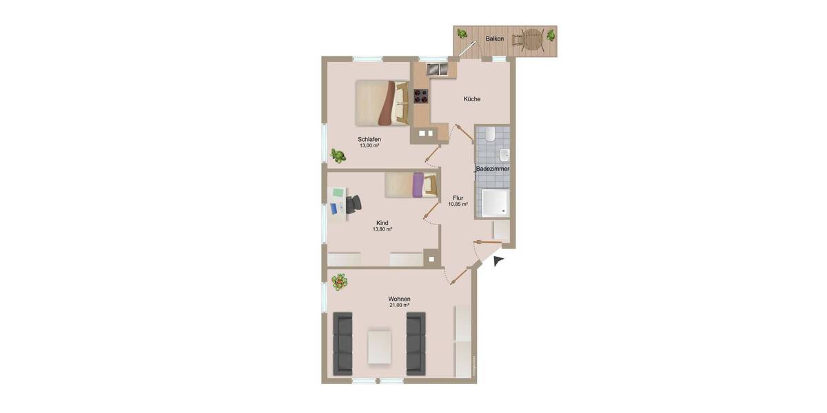 Etagenwohnung Plochingen - 3 Zimmer, 70 m&sup2;, 229.000&euro; | Angebot:25671707