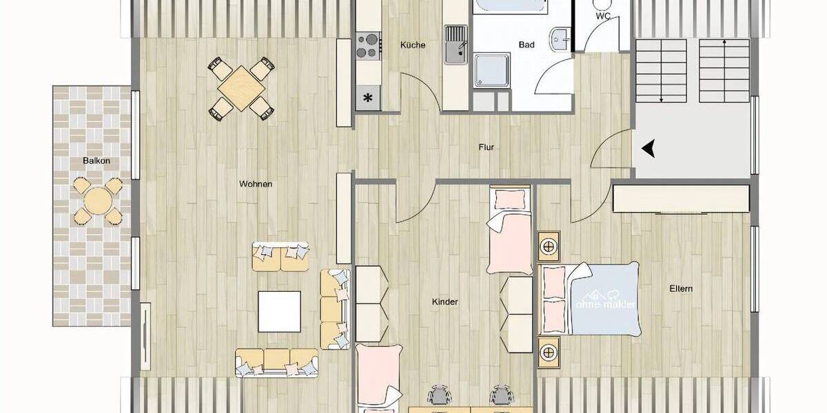 Etagenwohnung Mönsheim - 4 Zimmer, 92 m&sup2;, 335.000&euro; | Angebot:25753337