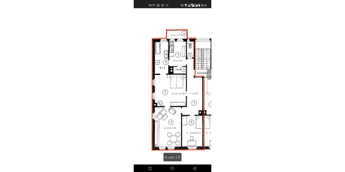 Etagenwohnung Stuttgart Bopser - 3 Zimmer, 98 m&sup2;, 1.900&euro; | Angebot:27535616