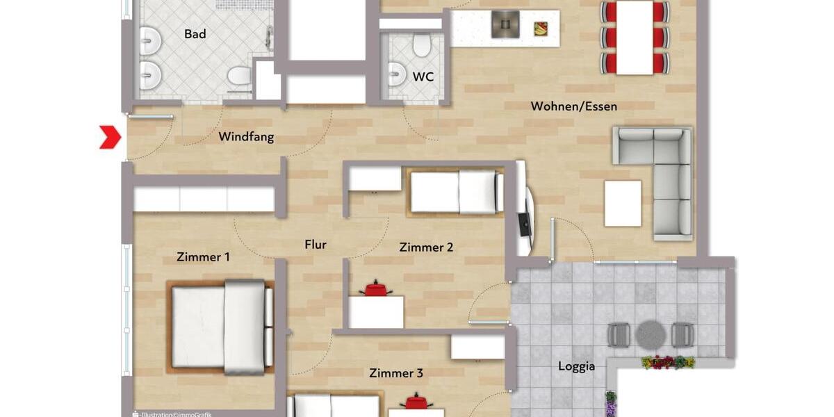 Etagenwohnung Leonberg - 4 Zimmer, 105 m&sup2;, 1.950&euro; | Angebot:23644750