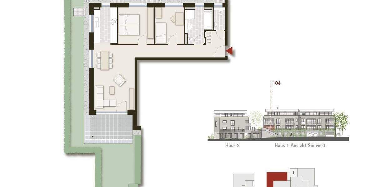 Etagenwohnung Brackenheim - 3 Zimmer, 85 m&sup2;, 445.000&euro; | Angebot:25747900