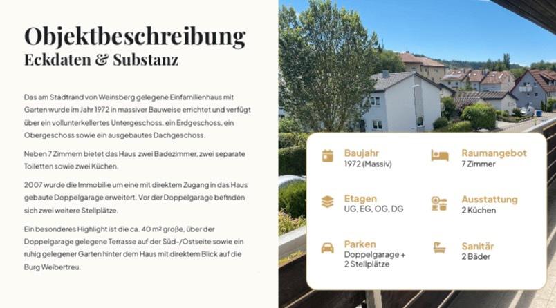 Einfamilienhaus Weinsberg - 7 Zimmer, 160 m&sup2;, 550.000&euro; | Angebot:26523069
