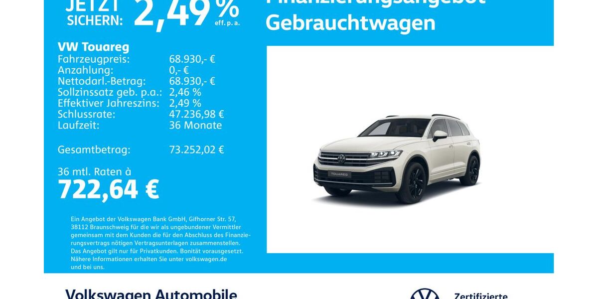 VW Touareg 6.975 km 66.930 &euro; Stuttgart-Wangen 70188