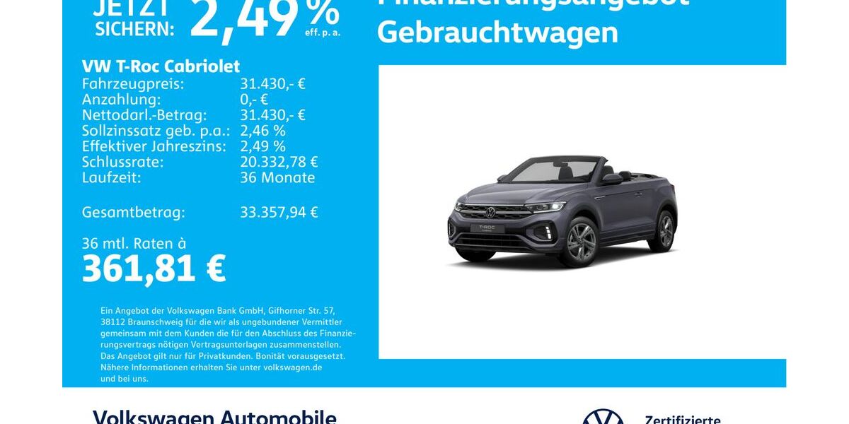 VW T-Roc 23.776 km 31.430 &euro; Stuttgart-Feuerbach 70469