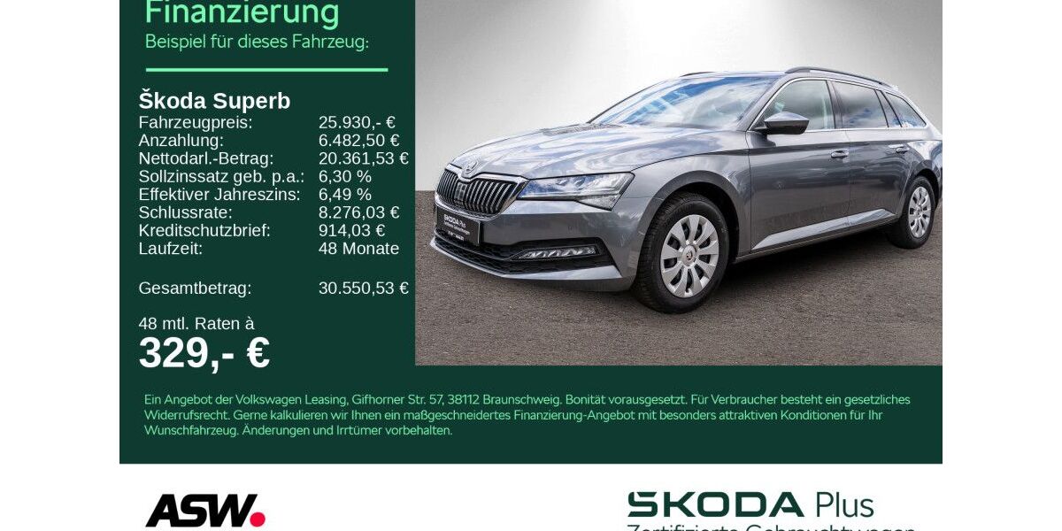 Skoda Superb 64.900 km 25.930 &euro; Heilbronn 74076