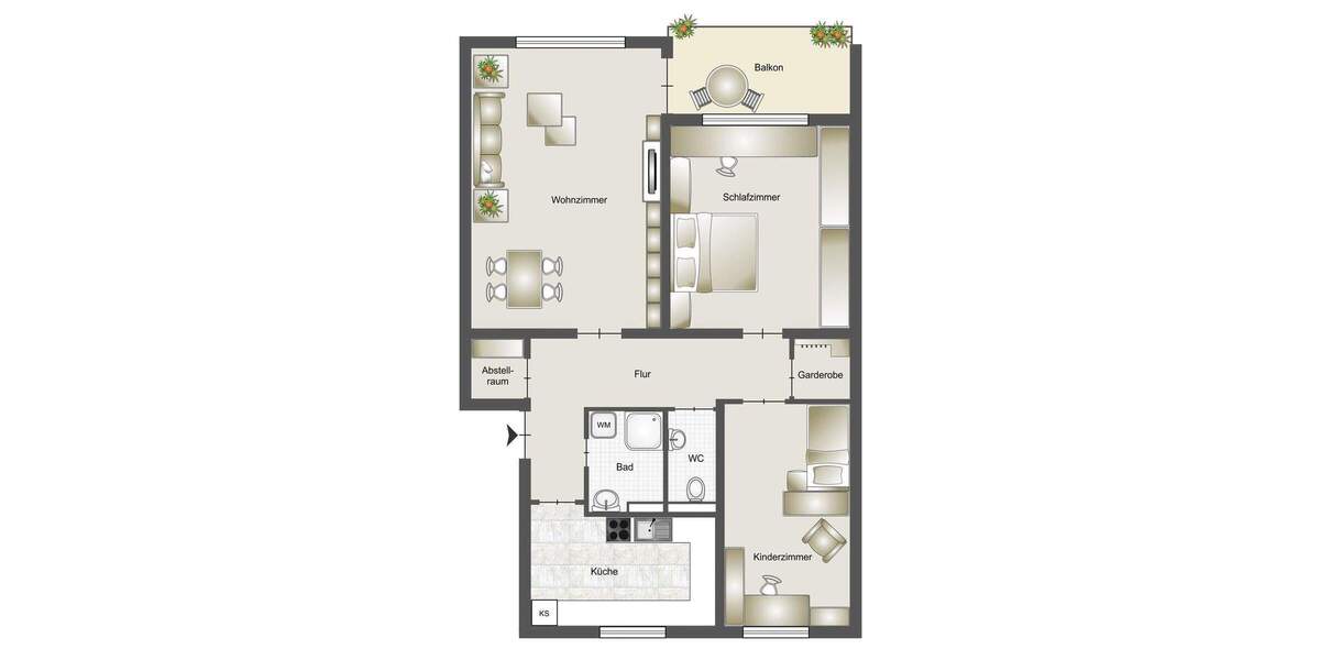 Etagenwohnung Heilbronn Böckingen - 3 Zimmer, 70 m&sup2;, 229.000&euro; | Angebot:25742225