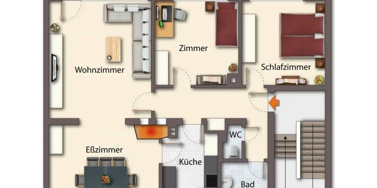 Etagenwohnung Böblingen Dagersheim - 4 Zimmer, 96 m&sup2;, 1.320&euro; | Angebot:25833357