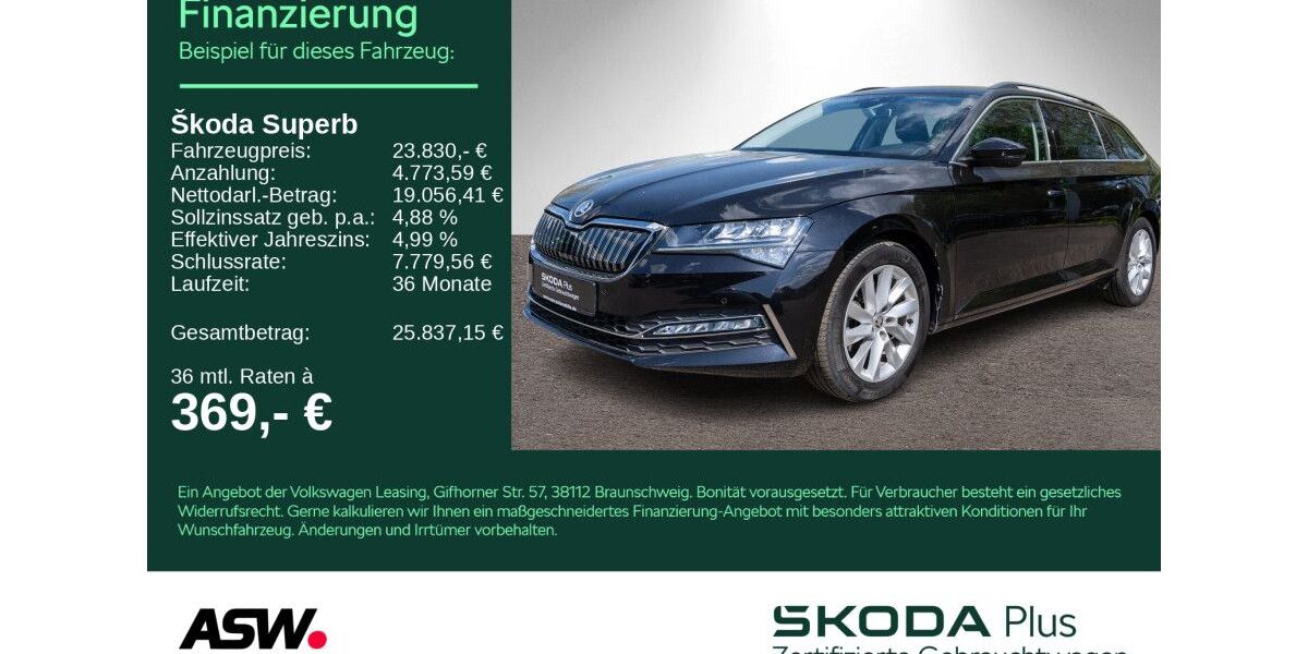 Skoda Superb 54.700 km 23.830 &euro; Heilbronn 74076