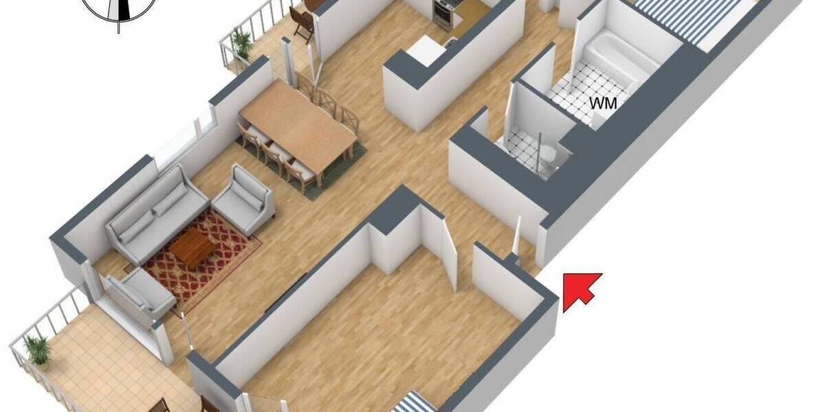 Etagenwohnung Stuttgart Bad Cannstatt - 4 Zimmer, 96 m&sup2;, 1.600&euro; | Angebot:26928758