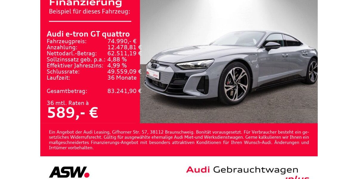 Audi e-tron GT 15.800 km 74.990 &euro; Heilbronn 74074
