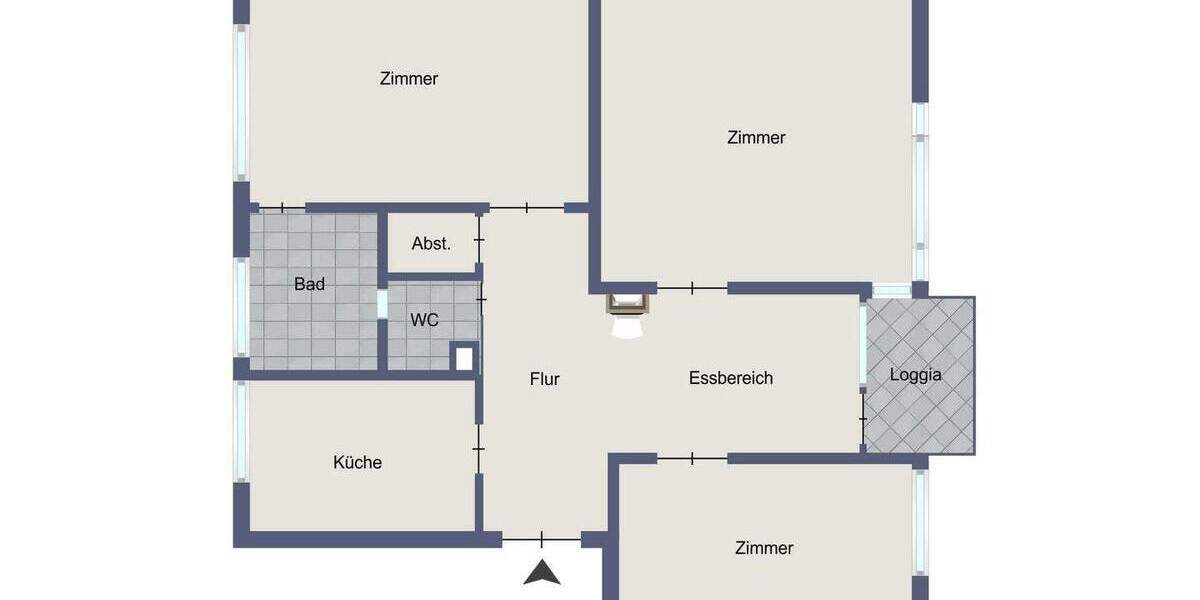 Etagenwohnung Stuttgart Vaihingen - 3 Zimmer, 65 m&sup2;, 299.000&euro; | Angebot:25895879