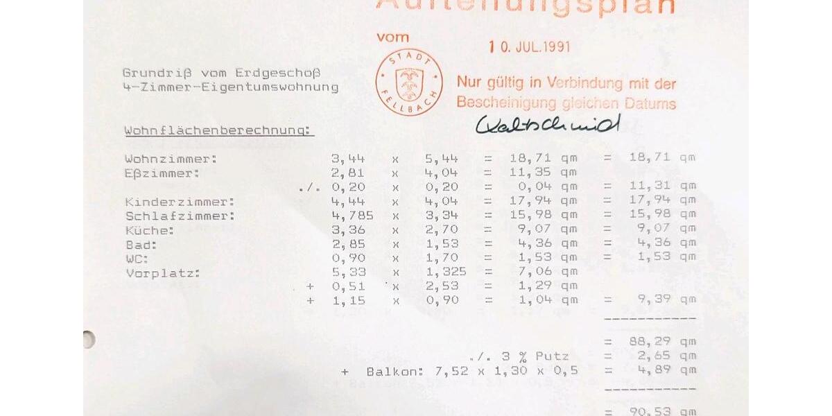 Hochparterre Fellbach Oeffingen - 4 Zimmer, 91 m&sup2;, 385.000&euro; | Angebot:25638118